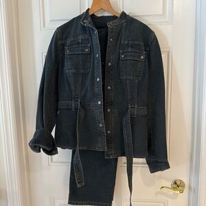 Size 12 long Tahari jean jacket with matching pants